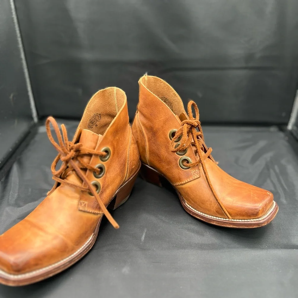 I Believe High Simon John Fluevog Ankle Boots Leather Unisex size M/4-5 W/6.5 - Picture 4 of 6